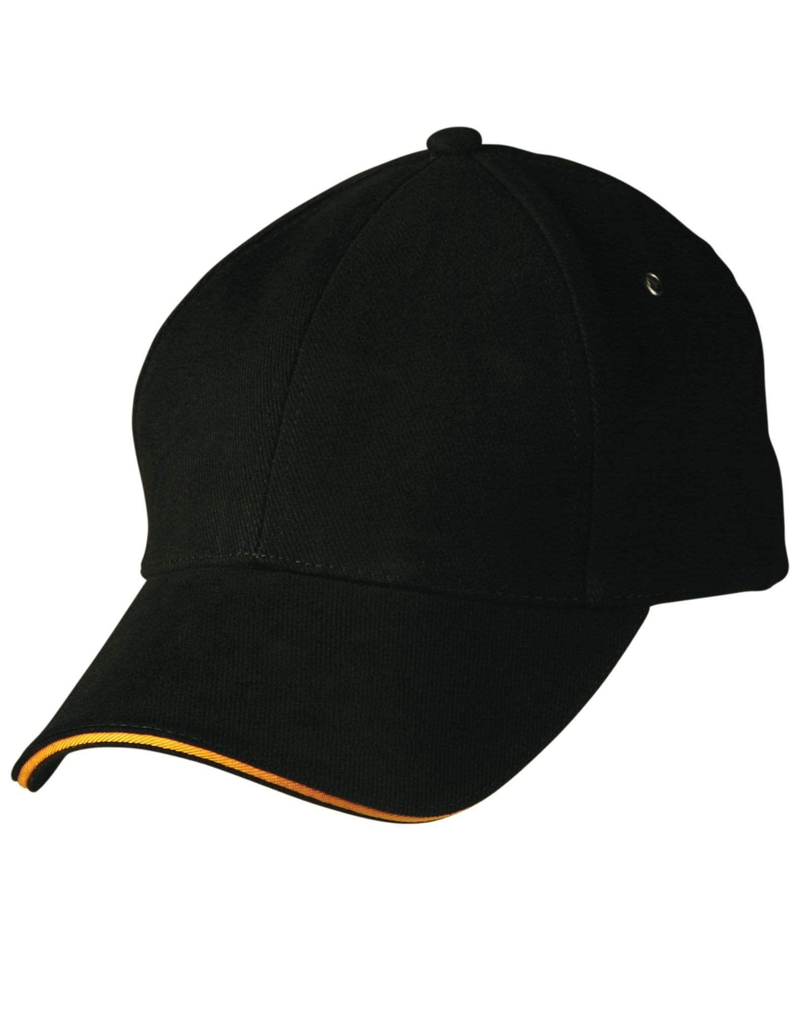 Sandwich Peak Cap Ch18 Active Wear Winning Spirit Black/Gold One size fits most 